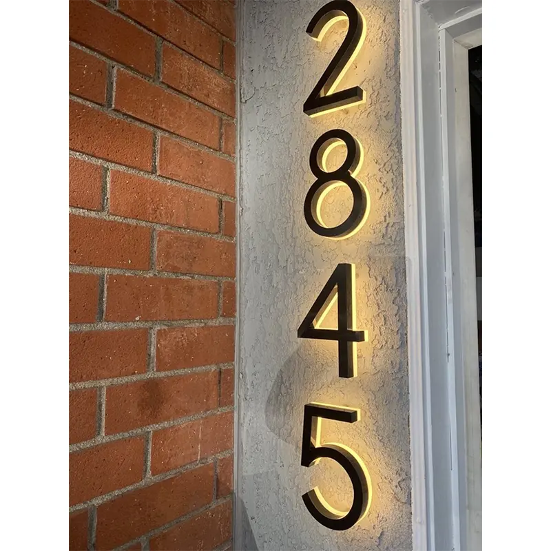 Número de Casa personalizado de estilo libre, números de dirección, nuevo letrero de dirección de casa, letrero de dirección de Casa LED, número de casa iluminado