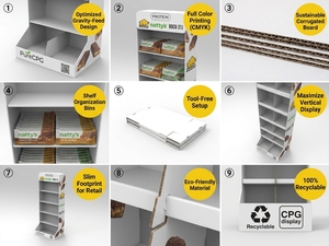 Présentoir sur pied en PVC personnalisé pour aliments sains et snacks, étagère de présentation étanche pour magasin de détail Apache - Product Image 5