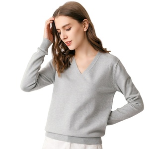Özel kadın kazak kış uzun kollu triko kış giyim v yaka Jumper kazak rahat kadın kazak - Product Image 6