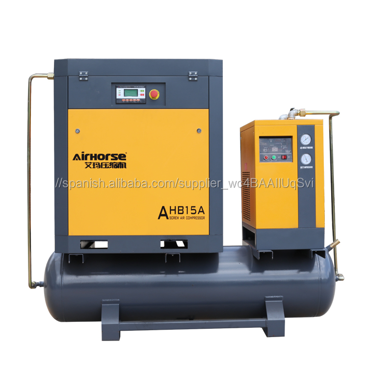 Compresor de tornillo de integración inteligente 11kw,15hp con tanque y secador