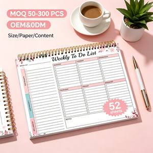 Nueva llegada personalizada 54 semanas cuaderno en espiral anual lista de tareas Bloc de notas diario organizador <span class=keywords><strong>Agenda</strong></span> libro planificador semanal diario - Product Image 1