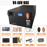 Boîtier de batterie LiFePO4 en stock dans l'UE, DIY 51,2V 16S 48V 280A avec BMS 200A, boîte de batteries pour cellules EVE CATL 280Ah/310Ah/320Ah/314AH