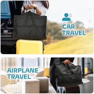 Bolsa de Viaje para Ropa de 43 Pulgadas con Bolsillo con Cierre para Accesorios, Bolsa Resistente para Trajes, Esmoquin, Vestidos y Abrigos, Negra - Product Image 6