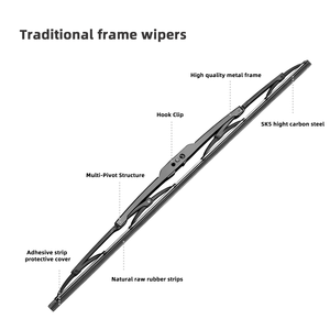 MAO LE HY-401 Spazzola Tergicristallo Universale per <span class=keywords><strong>Auto</strong></span> in Vendita, 14''-28'' Pollici, Gomma Naturale, Telaio in Metallo Nero, Tergicristallo Convenzionale - Product Image 4