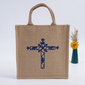 MBD01 Waterproof Burlap Gift Custom <strong>Jute</strong> Tote Bags for Wedding Natural Customized Logo with handle - Product Image 2