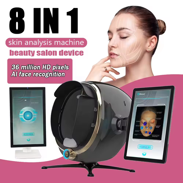 Newest Portable 3d AI Wood Lamp Skin Detector Tester Analyzer Reveal Facial Scanner Face Camera Visia Skin Analysis Machine