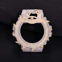 Boîtier de montre en laiton de luxe avec lunette en moissanite VVS en forme d'épingle de dragon, style Ice Out, pour Casio G-Shock DW6900, pièces de montre Hip Hop, vente en gros