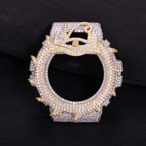 Boîtier de montre en laiton de luxe avec lunette en moissanite VVS en forme d'épingle de dragon, style Ice Out, pour Casio <span class=keywords><strong>G</strong></span>-<span class=keywords><strong>Shock</strong></span> DW6900, pièces de montre Hip Hop, vente en gros - Product Image 3