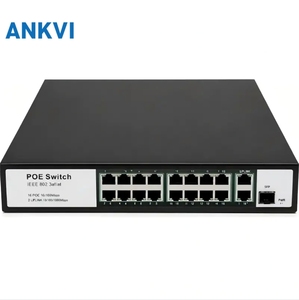 KU-7016N 16-Port <b>PoE</b> <b>Switch</b> 2 Gigabit Uplink+SFP 30W/Port 200W VLAN 802.3at/af - Product Image 1