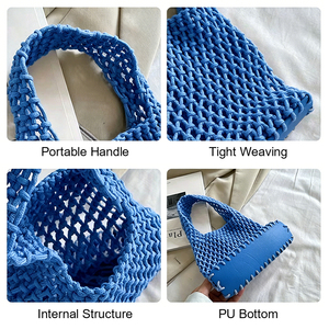Borsa all'<span class=keywords><strong>uncinetto</strong></span> metallizzata con logo personalizzato, borsa a <span class=keywords><strong>tracolla</strong></span> in cotone fatta a mano con Granny Square per donna, ideale per l'estate, la spiaggia e i viaggi - Product Image 5