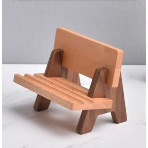 काले अखरोट/मेपल ठोस लकड़ी फोन स्टैंड बेंच-शैली चार्जिंग पोर्ट डिजाइन आसान स्थापना फ्लैट गार्डन बेंच स्टोरेज रैक - Product Image 2