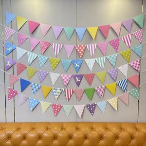 Triangle drapeaux bruant papier <span class=keywords><strong>fanion</strong></span> bannière 12 pièces papier de soie glands <span class=keywords><strong>guirlande</strong></span> pour mariage bébé douche fête des pères Diwali - Product Image 1