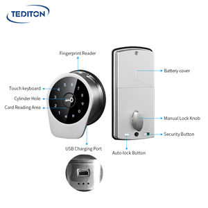 उन्नयन स्मार्टफ़ोन वाईफ़ाई डिजिटल वाणिज्यिक बॉयोमीट्रिक फिंगरप्रिंट कीपैड स्मार्ट दरवाजा ताला TTlock द्वारा एप्लिकेशन - Product Image 6