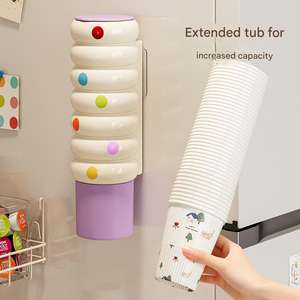 ที่วางแก้วแบบติดผนังอเนกประสงค์ EMY สำหรับแก้วกระดาษ แก้วพลาสติกแบบใช้แล้วทิ้ง-ใช้ในครัวเรือนและเชิงพาณิชย์-รุ่น - Product Image 4