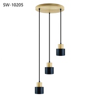 Lampe suspendue en bois de style nordique, luminaires en fer pour salle à manger, cuisine moderne, îlot, salon, chambre à coucher, lampe suspendue en bois antique