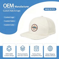 Casquette de golf perforée à 5 panneaux découpée au laser, légère, respirante, pour le sport, personnalisable, 100 % personnalisable