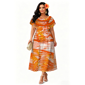 Vendita all'Ingrosso Nuovo Design Polinesiano Elei, Abito con Collo <span class=keywords><strong>a</strong></span> Volant per Donna, Ecologico, alla Moda, Casual <span class=keywords><strong>e</strong></span> Trendy - Product Image 5