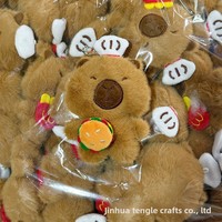 Tengle Pendentif Porte-clés Figurine en Peluche Capybara Mignon de Dessin Animé en Coton PP, Breloque pour Sac d'école 11CM-30CM