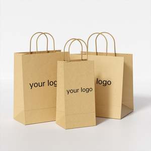 Bolsas de Papel Kraft Marrón Desechables Personalizables con Logotipo para Envasado de Alimentos, Bolsas de Papel Resistentes para Llevar Comida para Promoción - Product Image 1
