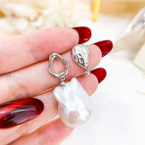 S925 Silver DIY Pearl Accessories 8-11mm Round Beads Empty <b>Tray</b> Ear Nails for Love Silver <b>Jewelry</b> Earrings 20445 - Product Image 4