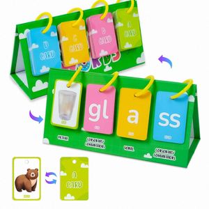 Juguete Educativo de Ortografía, Herramienta de Aprendizaje, 81 Tarjetas, Juegos Fonéticos, CVCC, CCVC, Tableros de Aprendizaje - Product Image 1