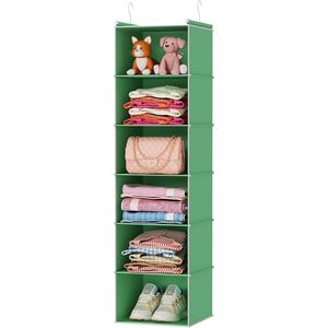 6-<b>Shelf</b> Hanging Closet Organizer 33x15x85cm Foldable Storage <b>Shelves</b> For Bedroom Clothing Organizer - Product Image 1