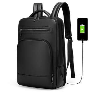 Mochila para Portátil de 15.6 Pulgadas, Personalizada <span class=keywords><strong>con</strong></span> Logotipo, de Cuero PU, Gran Capacidad, Impermeable, <span class=keywords><strong>con</strong></span> Carga USB para Hombres, para Negocios, Trabajo y Viajes - Product Image 1