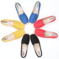 Nouveau printemps et été chaussures en chanvre coupe basse couleur unie tendance chaussures en toile plate femmes mode décontractée chaussures Espadrilles respirantes