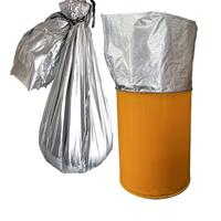 Sac cylindrique ouvert de 20 L en aluminium avec doublure en feuille d'aluminium, fond rond, résistant à l'humidité, recyclable, thermoscellable