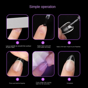 <span class=keywords><strong>Uñas</strong></span> Postizas Transparentes <span class=keywords><strong>de</strong></span> Estilo Semi-Mate, 504 Piezas por Caja, Forma Trapezoidal, Estilo Almendra, <span class=keywords><strong>Uñas</strong></span> a Presión - Product Image 5