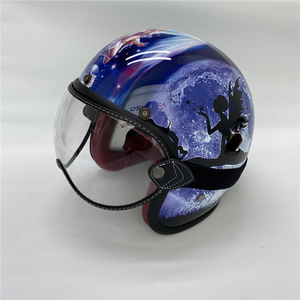 Kính chống UV ống kính xe máy nửa Mũ Bảo Hiểm Kính mát đầy màu sắc Windproof bong bóng lá chắn Retro xe máy Mũ bảo hiểm kính - Product Image 6