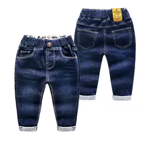 卸売 女の子の子供1 4-Kids Denim Brand Boys Baby Girls Jeans Infantil For Spring Fall ChildrenのJeans Trousers Denim Kids Dark Blue Designed Pants
