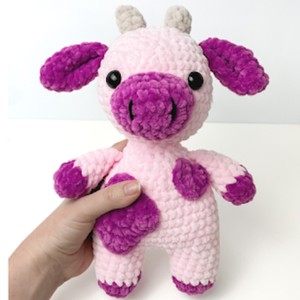 Muñeco de peluche de vaca de ganchillo hecho a mano para bebé al por mayor, juguete de Animal de punto de peluche, juguete de Casa de granja de ganchillo bonito - Product Image 5