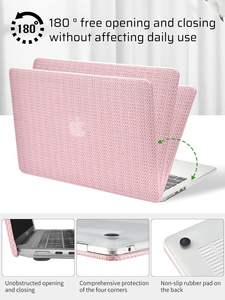 Housse rigide <span class=keywords><strong>en</strong></span> plastique texturé <span class=keywords><strong>en</strong></span> cuir Offre Spéciale tissé pour <span class=keywords><strong>MacBook</strong></span> Air 13 pouces étui Air 15 Pro 13 14 16 M4 M3 M2 - Product Image 4