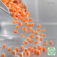 Dés de carotte surgelés IQF 10x10mm HALAL, légumes surgelés en vrac pour la préparation de soupes, vente en gros