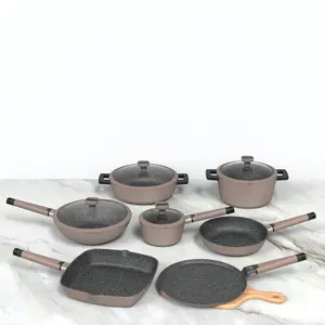 BESCO OEM Nature series cast aluminium bbq camping cookware set plastic thermal hotpot for food casseroles set