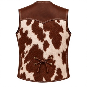 Chaleco de Cuero Vacuno para Hombre - Chaleco Vaquero de Cuero Genuino con Cuatro Bolsillos, Chaleco Utilitario Hecho a Mano - Product Image 2