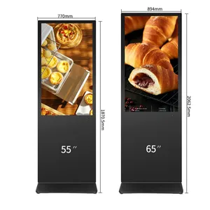 गर्म बेच 55 इंच इनडोर प्रदर्शन वाणिज्यिक पर नजर रखने के विज्ञापन इलेक्ट्रॉनिक signage HD मंजिल स्टैंड स्क्रीन एलसीडी डिस्प्ले स्क्रीन