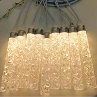 Luminaire suspendu en verre LED en forme de tube pour mariage et fête, lustre élégant, alimenté par courant alternatif, indice de protection IP65