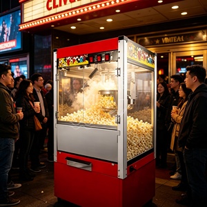 Yoğun Snack Yerleri İçin Çift Kazanlı ve Verimli Isıtmalı Ticari Tip Patlamış Mısır Makinesi - Product Image 1