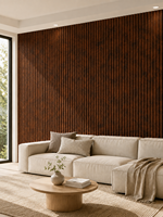 Panneau acoustique rainuré en MDF moderne sur mesure pour auditorium, cinéma, bureau, salon, chambre, hôtel, design mural commercial