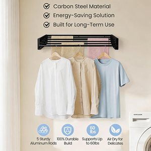 Metal Detachable Foldable Tough Clothing Dryer Balcony Wall Mounted Type Clothes <b>Drying</b> <b>Rack</b> - Product Image 3