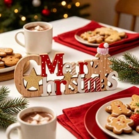 Figurine de Noël en bois personnalisée en forme de lettre, décoration alphabétique rustique pour table de Noël, étagère ou cheminée, cadeau de ferme