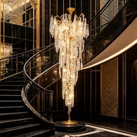 Lustre LED personnalisé AURORACEYO pour décoration intérieure, luminaire suspendu en verre pour escalier