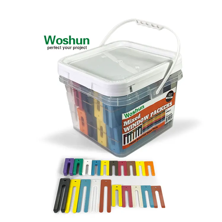 Woshun Plastic Shims Structural Horseshoe U Shaped Assorted Standard U-Shaped Packing Shims 600pc Window Packers & Shims