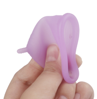Muestra Gratuita de Copa Menstrual Reutilizable 2 en 1 Marca EE Modelo E002 100% Silicona de Grado Médico Talla S/L con Logotipo Personalizado