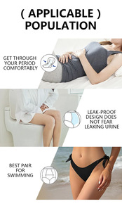 Culotte menstruelle bikini confortable pour femme, 4 couches absorbantes, taille basse, sans couture, respirante, séchage rapide – Vente chaude transfrontalière TK - Product Image 5