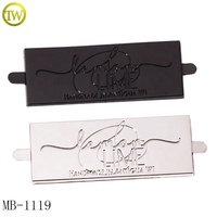 Emblemas de Metal con Forma Rectangular y Piezas Personalizadas para Bolso de Diseñador, Placa Decorativa, Logotipo para Sombreros