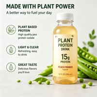 Boisson protéinée RTD portable en mini-bouteille transparente à base de protéines de lactosérum végétales, sans lactose, végétalienne, riche en protéines, faible en gras, pour adultes, 200g, après l'entraînement