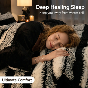 ชุดเครื่องนอนผ้าฟลีซหนานุ่มลายเรขาคณิตทันสมัยแบบสี่ชิ้น สำหรับฤดูหนาว อุ่นสบาย ผ้าปูที่นอนสองด้านเนื้อคอรัล คุณภาพดี - Product Image 6